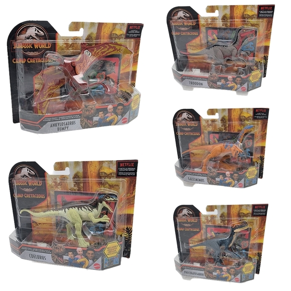 Jurassic World Camp Cretaceous Attack Pack 5pc Lot Dimorphodon Error Gallimimus - Picture 1 of 7
